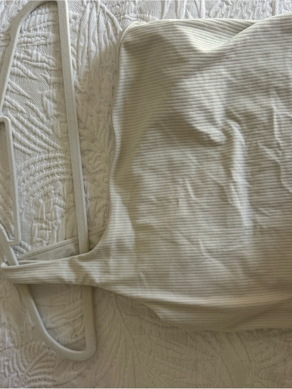 lululemon athletica Cream Ribbed Tank Bra Top. One strap. Cute!